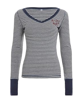 Woxlica Stripe Shirt Women y2k Grunge Tops Long Sleeve 90s